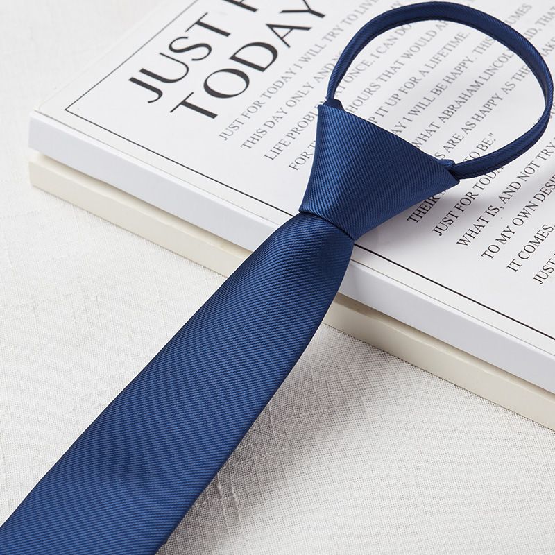 Cravatta da donna in stile coreano professionale, con cerniera, tinta unita, versione stretta, stile college, facile da tirare, senza nodo_voghion.com