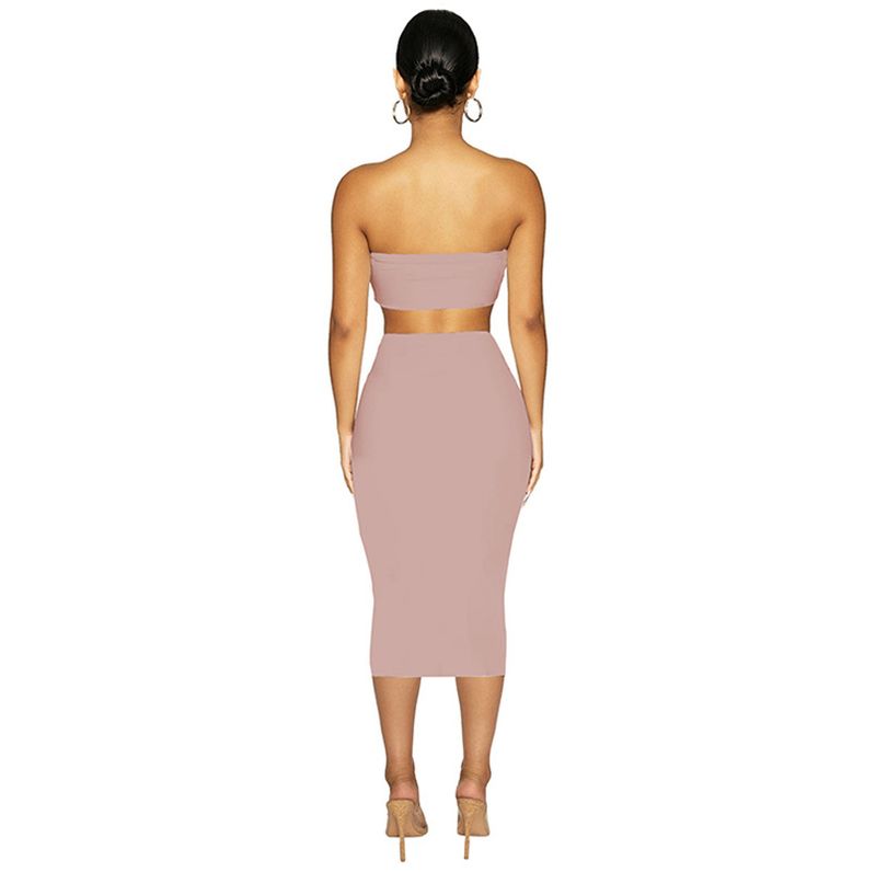 Robe fourreau de rue deux pièces sexy pour femmes, costume d'été_voghion.com