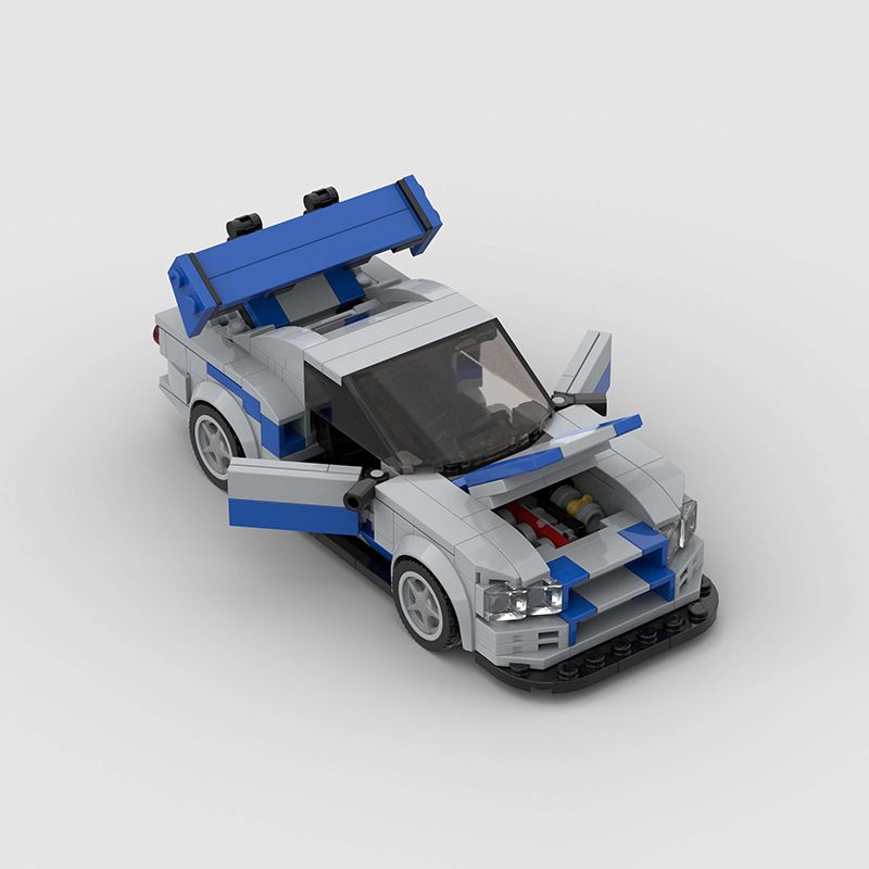 GTR Racing Car R34 MOC Small Particles Educational Building Blocks For Children Cross-Border_voghion.com