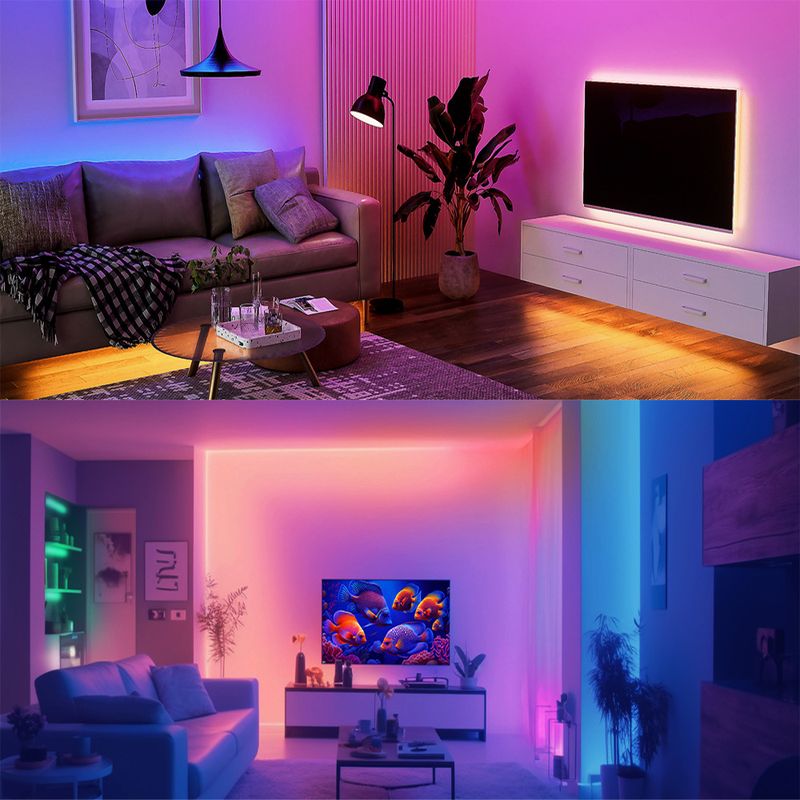 5V USB RGB LED Strip Lights 5050/2835 SMD - Bluetooth & IR Remote, 16 Million Colors, Flexible Self-Adhesive Light_voghion.com