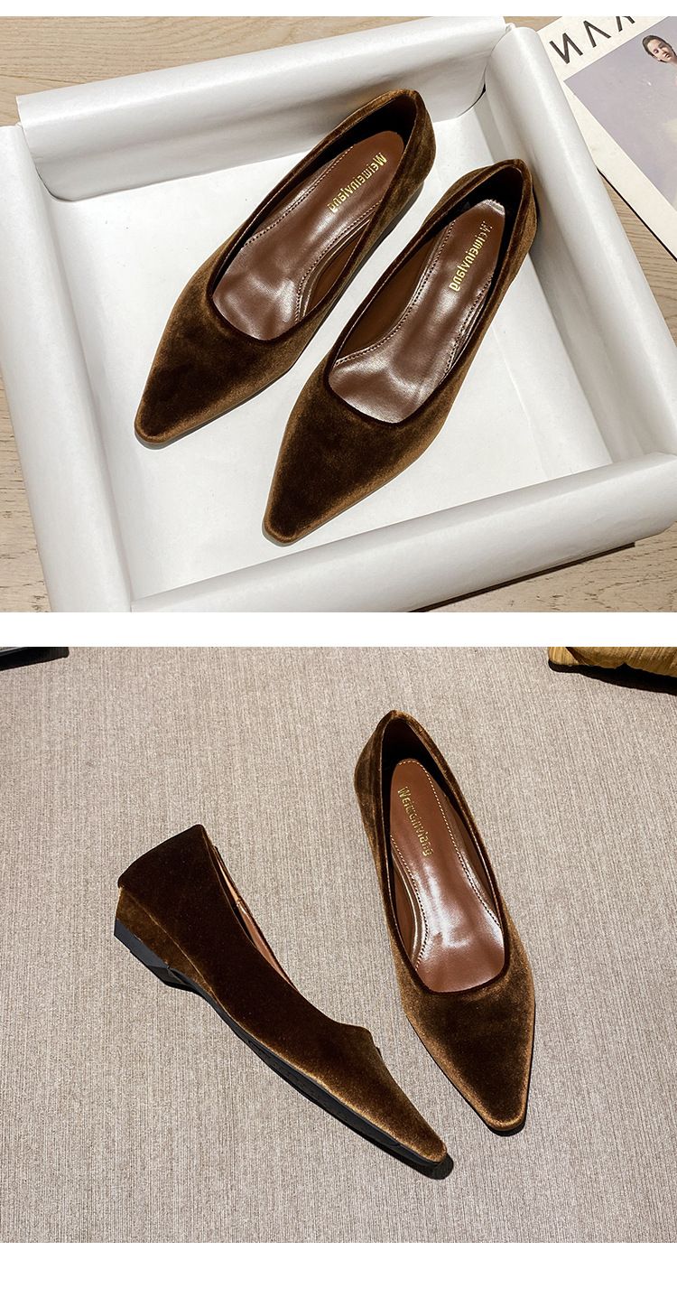 Chaussures simples Maillard pour femmes, chaussures de travail rétro à talon épais et à une pédale, chaussures de travail peu profondes pour les déplacements quotidiens_voghion.com