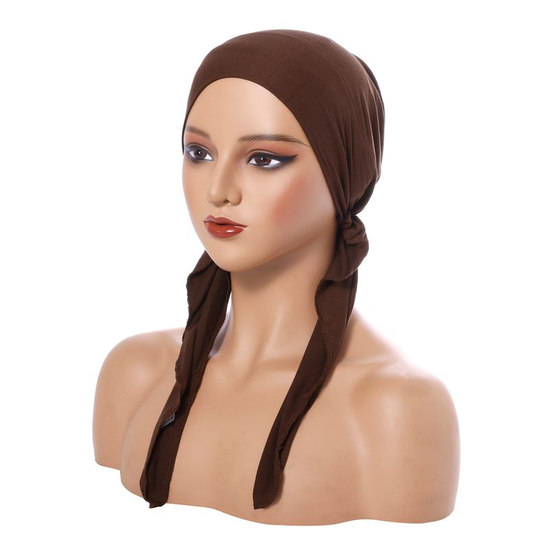 Nuovo cappello turbante multicolore cappello curvo cappello turbante tinta unita cappello da donna cappello a coda lunga fascia alla moda stile femminile_voghion.com