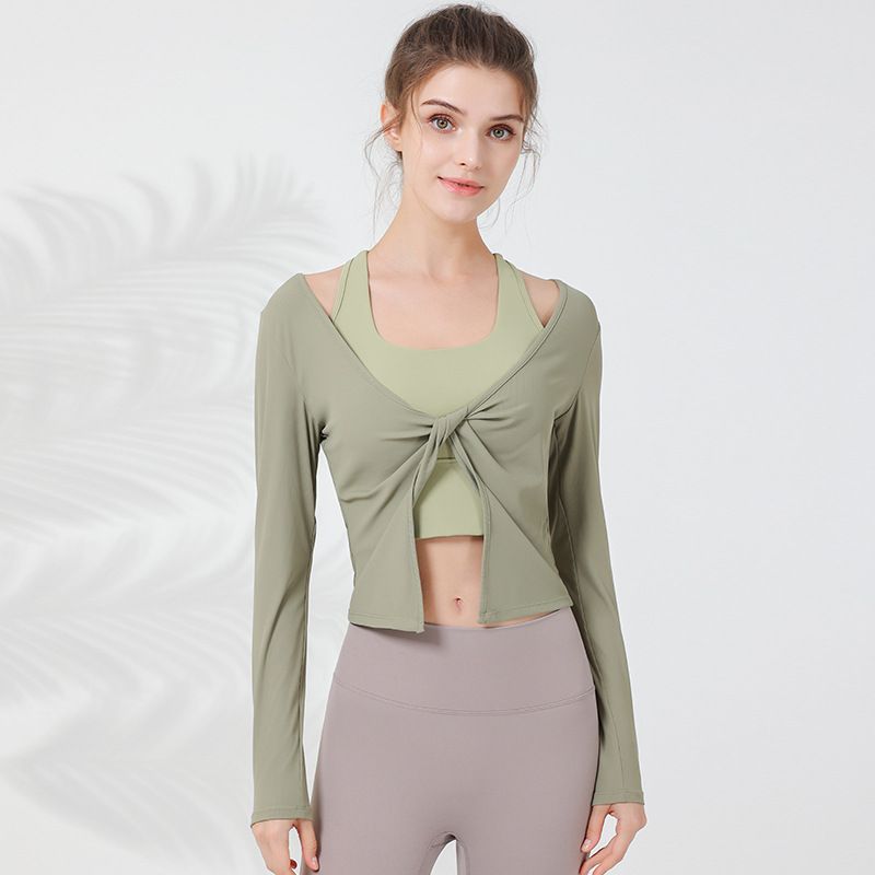 LazyZoom Yoga Set Sport Top a Strati Abbigliamento Primaverile Largo Asciugatura Rapida Traspirante Corsa Dimagrante Abbigliamento Fitness per Donna_voghion.com