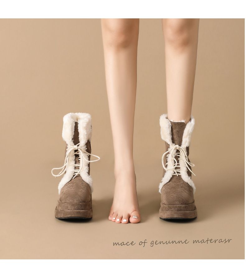 New mid-calf boots with cashmere padded warm shoes retro booster boots_voghion.com