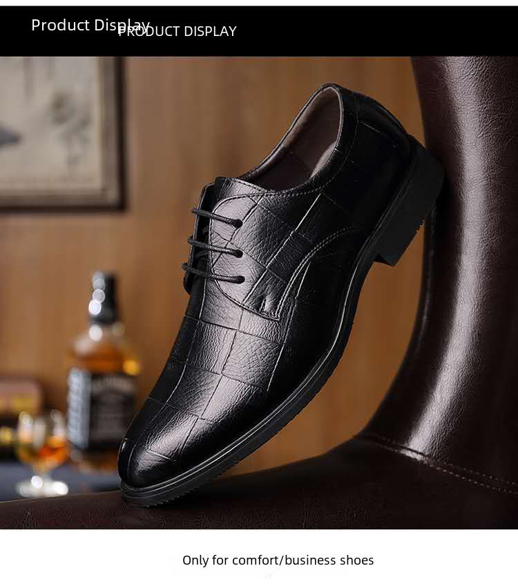 Novos sapatos masculinos de couro xadrez para negócios, sapatos sociais de tamanho grande, sapatos masculinos casuais para casamento_voghion.com