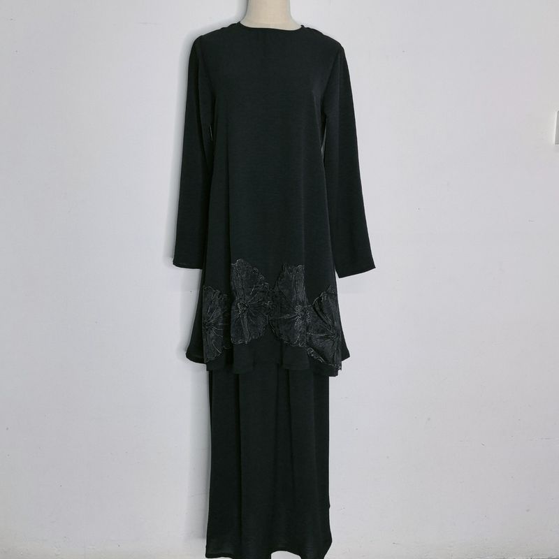 Vestido de tres piezas con bordado de nueva moda para mujer_voghion.com