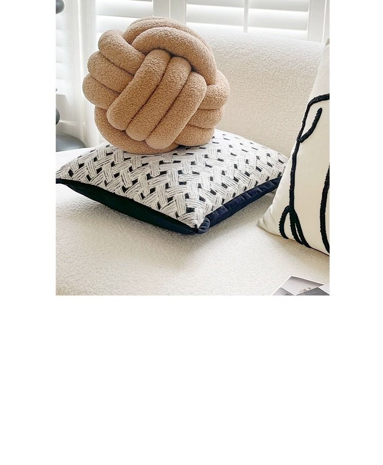 Federa per cuscino scandinavo 45x45 cm - Disegni geometrici e astratti (senza inserto) - Federa moderna per divano e letto - Tessuto in pile e tela_voghion.com