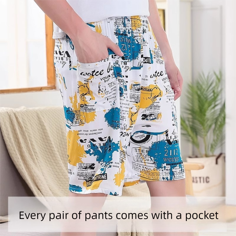 Męskie letnie, modne, casualowe, plażowe, hawajskie, szybkoschnące, sportowe szorty z wiskozy z pięcioma punktami_voghion.com