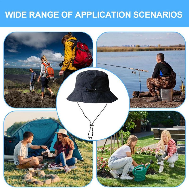 Vente chaude imperméable à large bord pliable seau avec crochet respirant chapeau de pêcheur pour hommes femmes_voghion.com