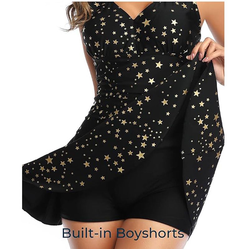 Traje de baño conservador de una pieza con estampado de cerezas para mujer, de talla grande, que cubre el vientre y adelgaza las aguas termales_voghion.com