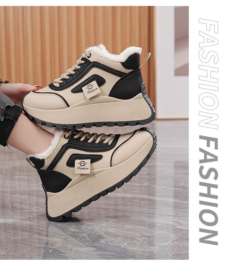 2024 nuovo autunno e inverno versatile top in cotone casual sport suola spessa scarpe da papà a vita alta, alla moda_voghion.com