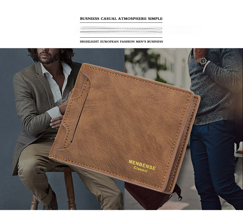 2024 New Men's Wallet Short, Fashionable, Casual, Large Capacity, Multi Card Position, Short, Money Clip, High Quality Card, Foreskin Leather_voghion.com