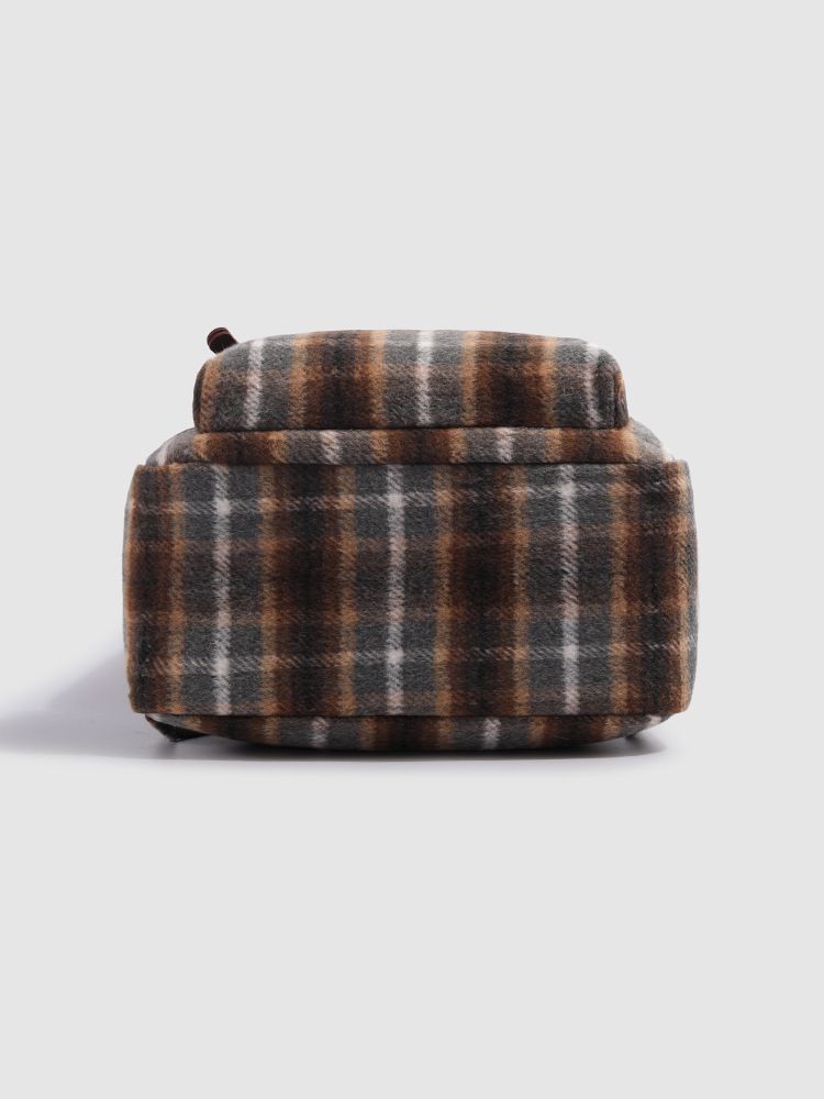 Zaino coreano alla moda in tweed scozzese, autunno e inverno 2025, per studenti universitari, casual, quotidiano_voghion.com
