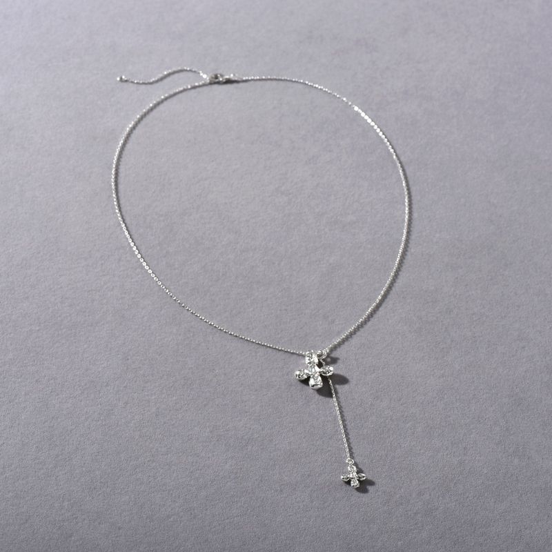Collar elegante con colgante de cruz para mujer, cadena minimalista en capas para uso diario, en oro y plata, collar versátil de alta gama con personalidad._voghion.com