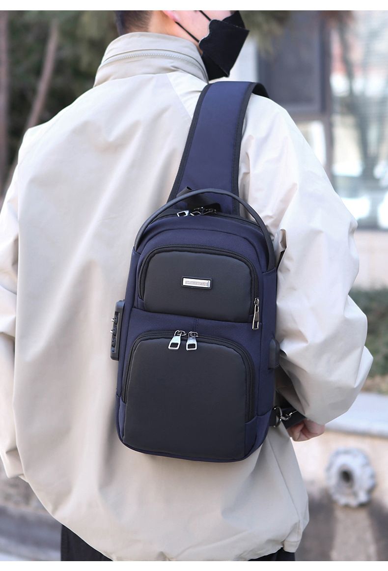 Men's Bags All-Match Casual Large Capacity Multi-Function Backpack Fashionable Oxford Cloth Crossbody Bag_voghion.com