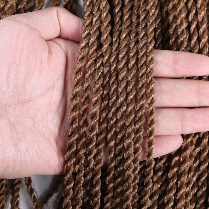 Twist fläta monokrom färg kemisk fiber hög temperatur sidenvirkat hår Afrikansk tvåtrådig fläta handgnidande flätad peruk_voghion.com