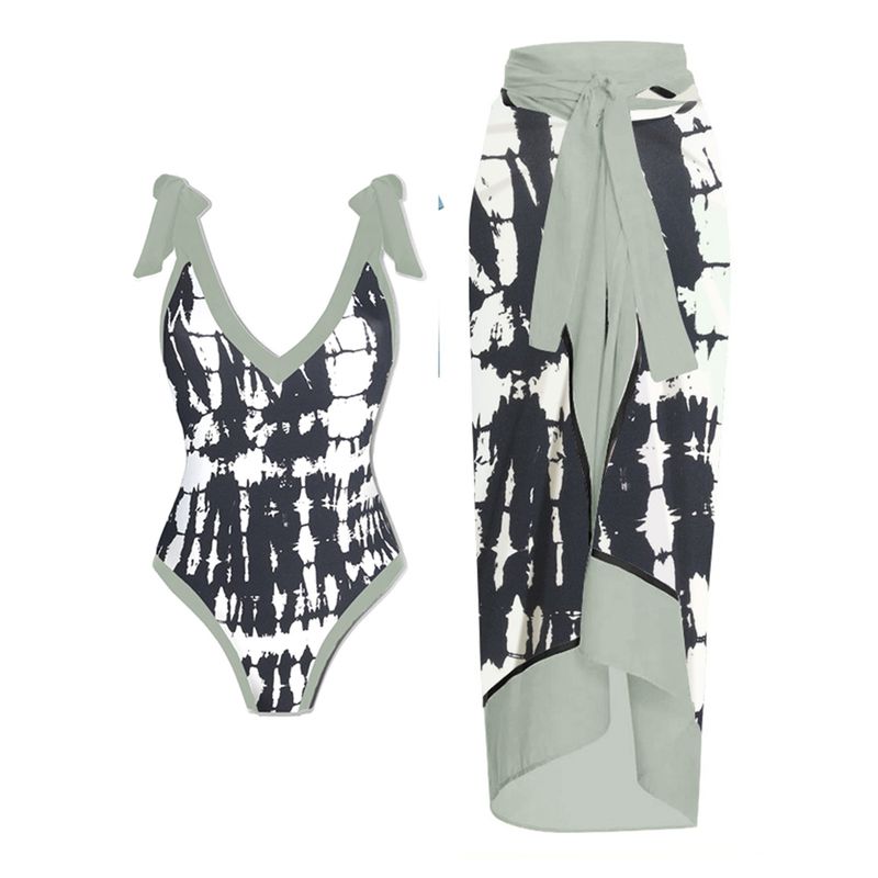 Abbigliamento da donna Nuovo costume da bagno da donna con stampa multicolore, personalità, moda, vita alta, bikini set_voghion.com