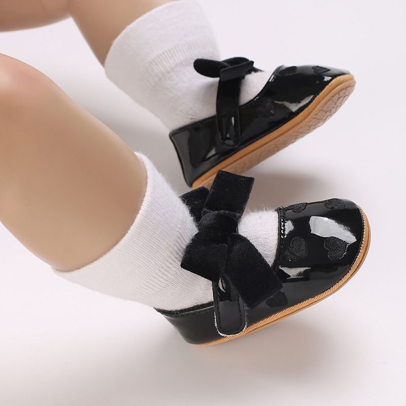 Scarpe per mamma e bambino Primavera e autunno nuove scarpe da principessa per bambina con fiocco antiscivolo con fondo morbido da 0-1 anno_voghion.com