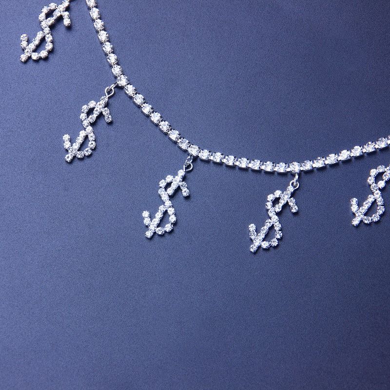 Alle-spiel sexy strass Taille kette einreihige metall punk dollar Taille kette weibliche einfache Taille kette_voghion.com