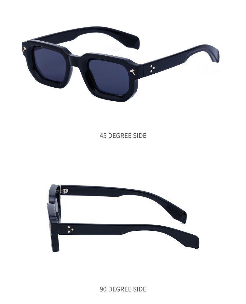 Neue modische Sonnenbrille mit quadratischem Rahmen für Herren, Persönlichkeit, einfache Sonnenbrille, schwarze Sonnenbrille für Herren_voghion.com