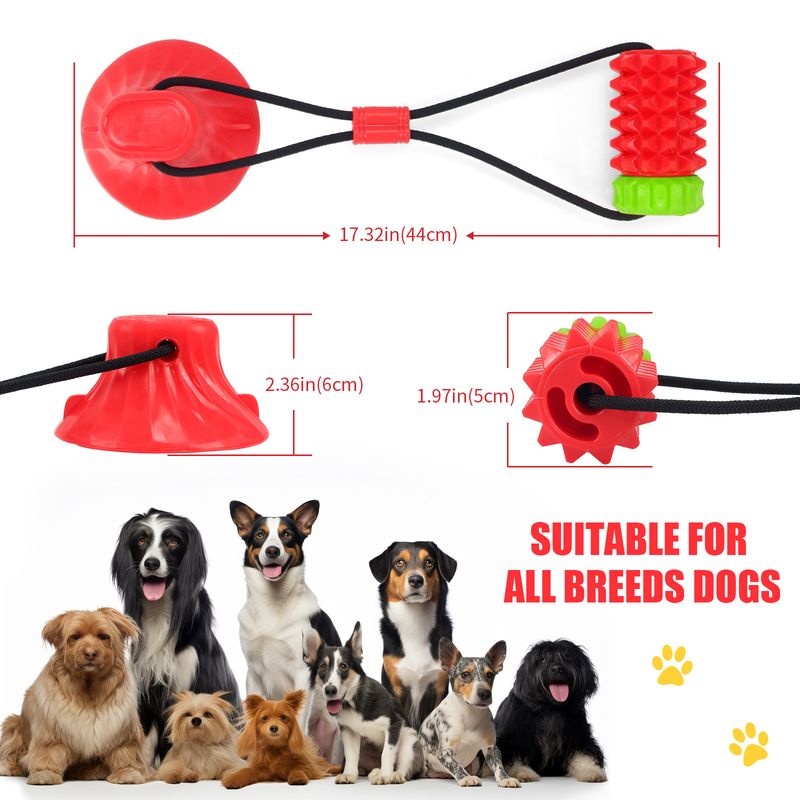 New Dog Treat Dispensing Durable Rubber Chew TPR Teeth Cleaning Stick With Suction Cup Stress Relief Toy_voghion.com