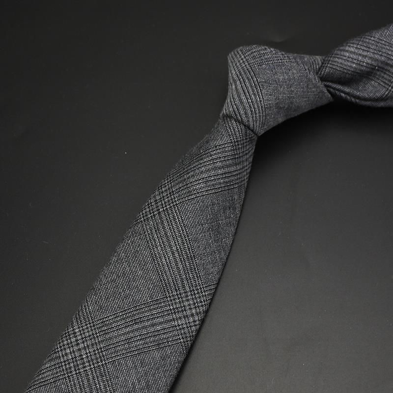 Cravatta da uomo formale, professionale, da 7,5 cm, a quadri grigi, a righe blu, basic, versatile, casual per studenti_voghion.com