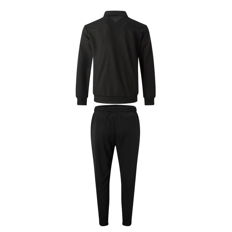 Giacca e pantaloni da uomo in tinta unita con cerniera, a nido d'ape, autunno_voghion.com