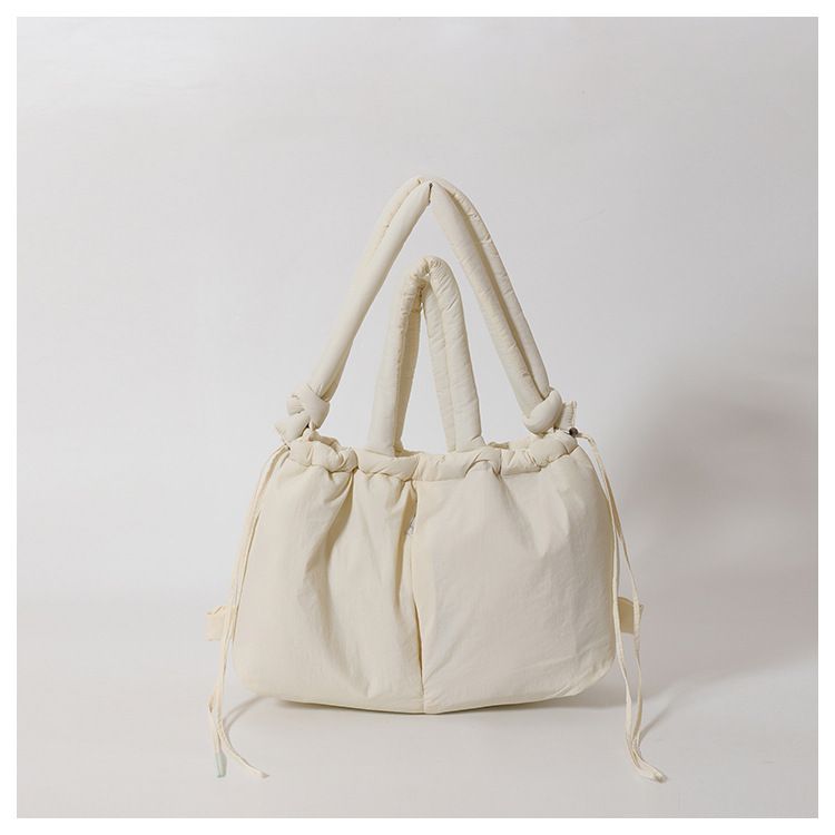 New style portable down cotton bag winter versatile fashion shoulder messenger bag multifunctional pleated casual backpack_voghion.com