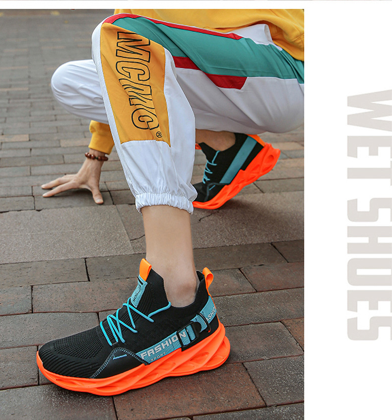 Herrenschuhe Klingenschuhe Fischschuppen-Sportschuhe Neue Herren-Laufschuhe fliegende gewebte atmungsaktive Freizeitsportschuhe_voghion.com