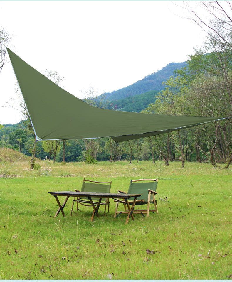 Enjoy outdoor diamond awning 210T polyester plaid fabric camping awning_voghion.com