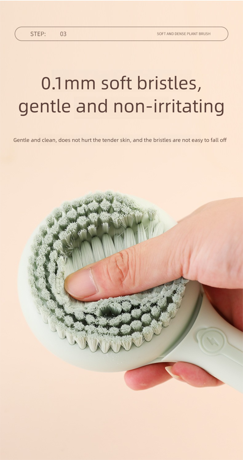 Elektrischer magischer Rückenschrubber mit langem Griff, wiederaufladbarer Schmutzentferner, multifunktionale Massage-Badebürste_voghion.com