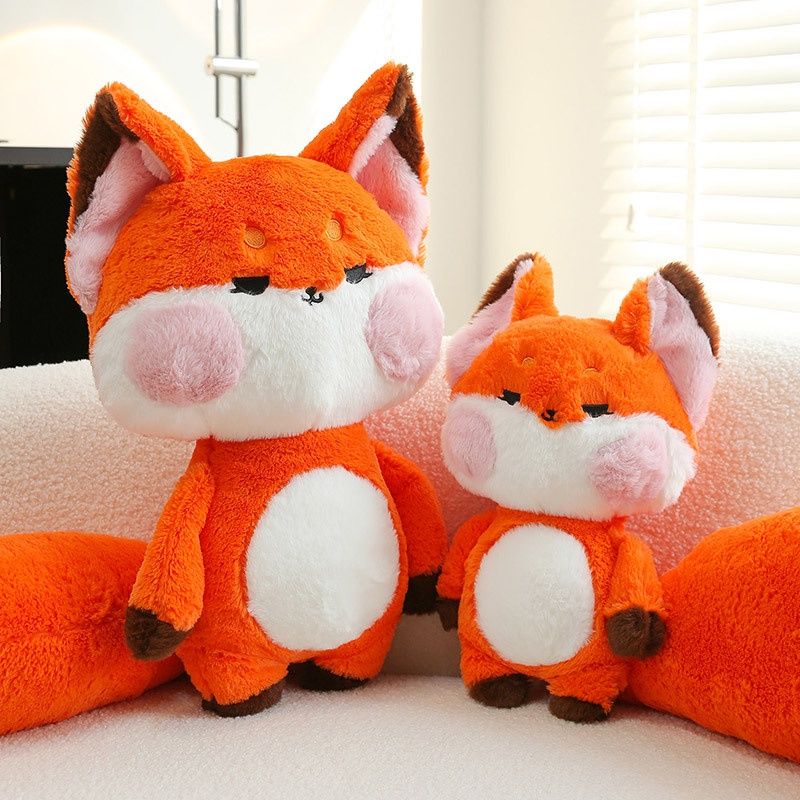 Peluche adorabile piccolo giocattolo di volpe con coda soffice_voghion.com