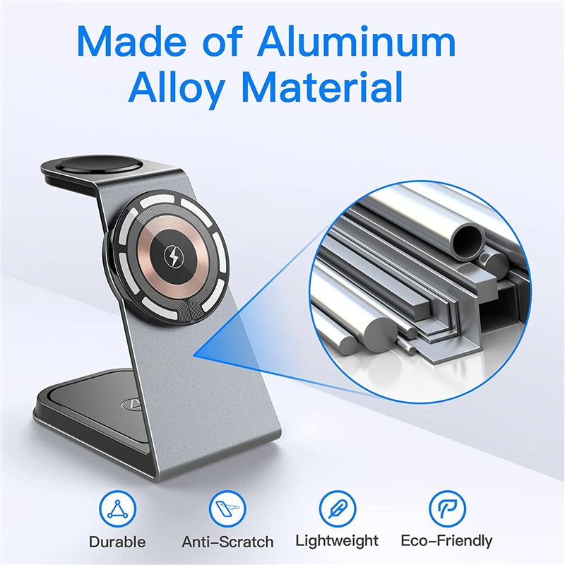 3 In 1 Magnetic Wireless Charger Stand Transparent For IPhone 12 13 14 Pro Max IPhone Watch Fast Charging Dock Station_voghion.com