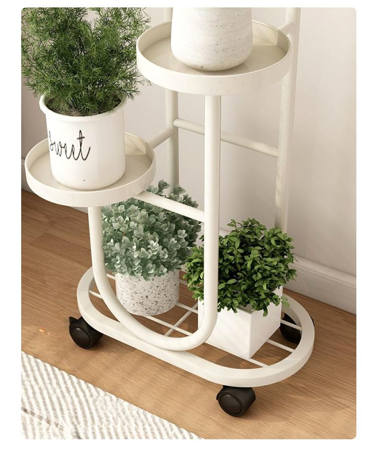 Living Room Floor-standing Movable Stand Balcony Plant Rack Iron Art Multi-layer Succulent Flower Pot Holder_voghion.com