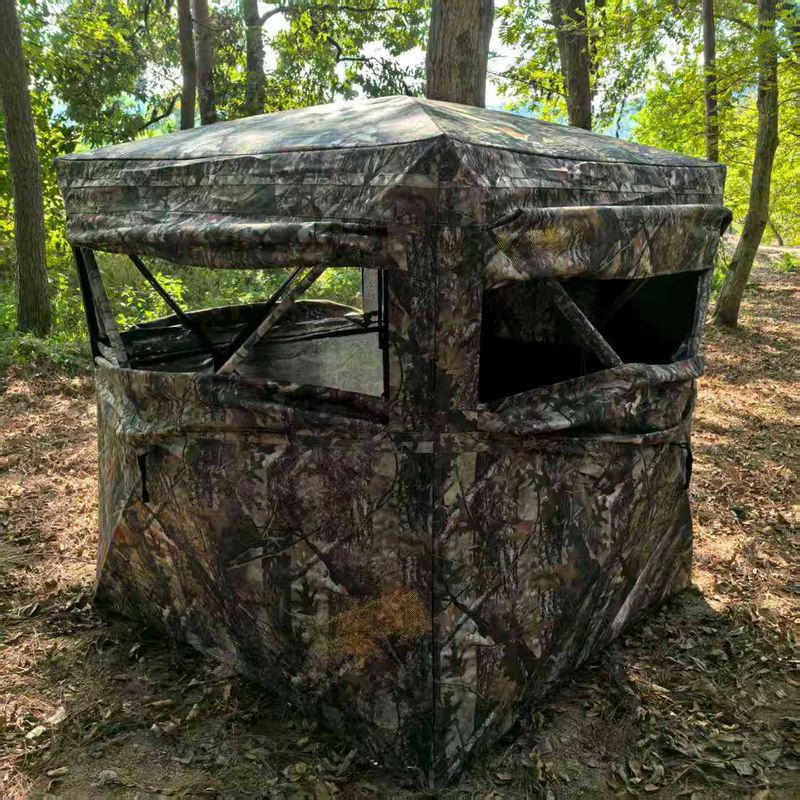 Tenda da caccia mimetica a 360° con apertura rapida, antipioggia, prospettiva unidirezionale, per birdwatching all'aperto_voghion.com