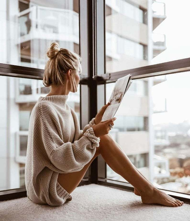 Damenbekleidung, lockere Pulloverjacke in großen Größen_voghion.com