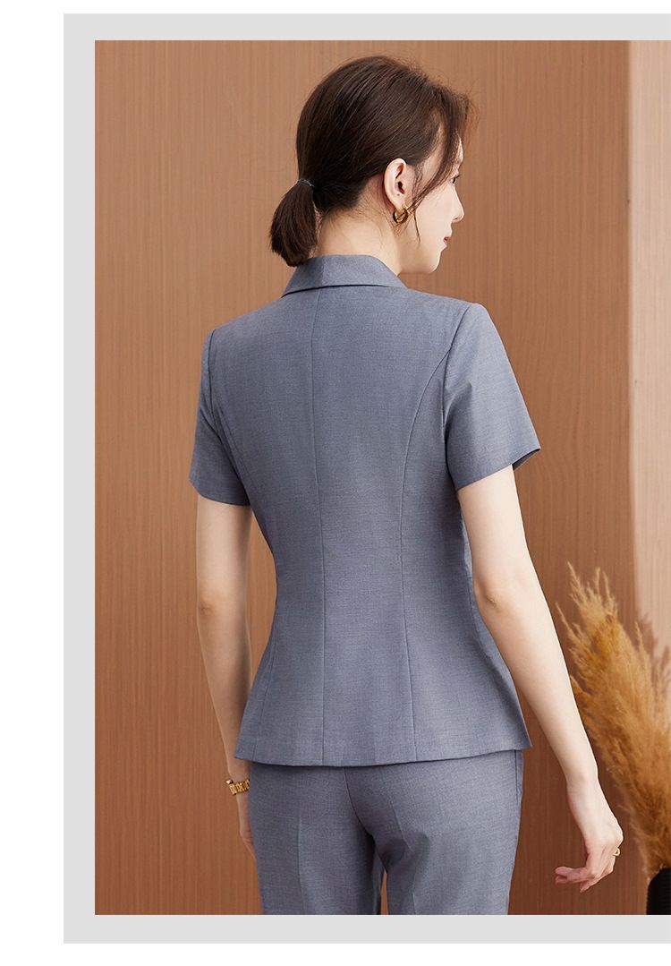 Professional Women's Suit Set - Elegant Long Sleeve Blazer & Trousers For Business Office, Formal Occasions (Black, Navy, Gray)_voghion.com