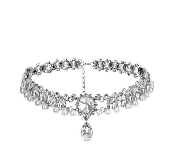 Collana girocollo di lusso con luce di cristallo esagerata, catena per clavicola da donna alla moda_voghion.com