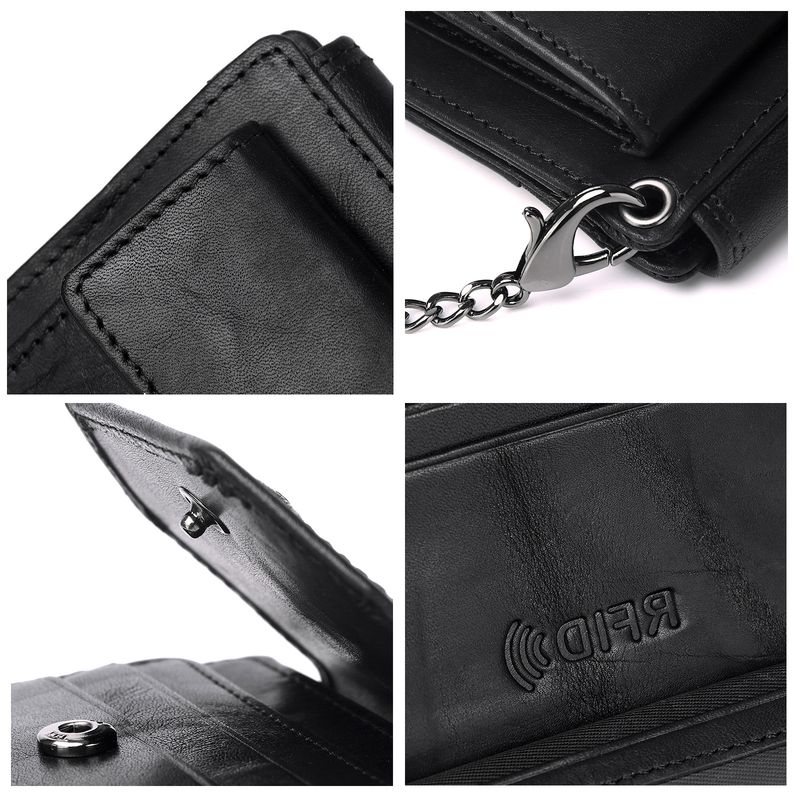 First layer oil wax leather men's RFID anti magnetic and anti-theft real pickup bag short style zero wallet_voghion.com