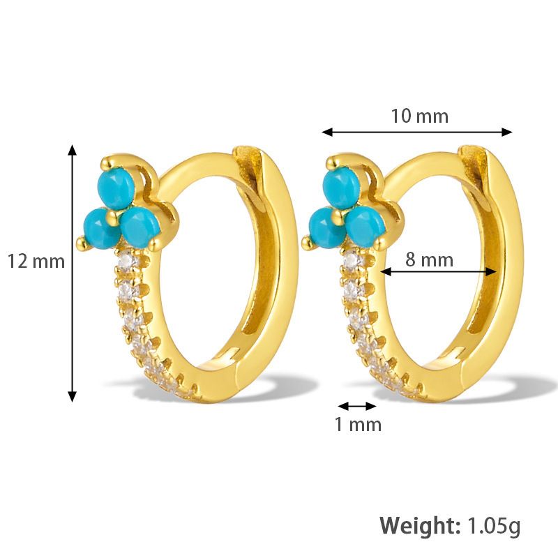 2024 New Colorful Zircon Earrings Light Luxury High-end Design Sense Clips Ins Style Versatile Ear Jewelry_voghion.com