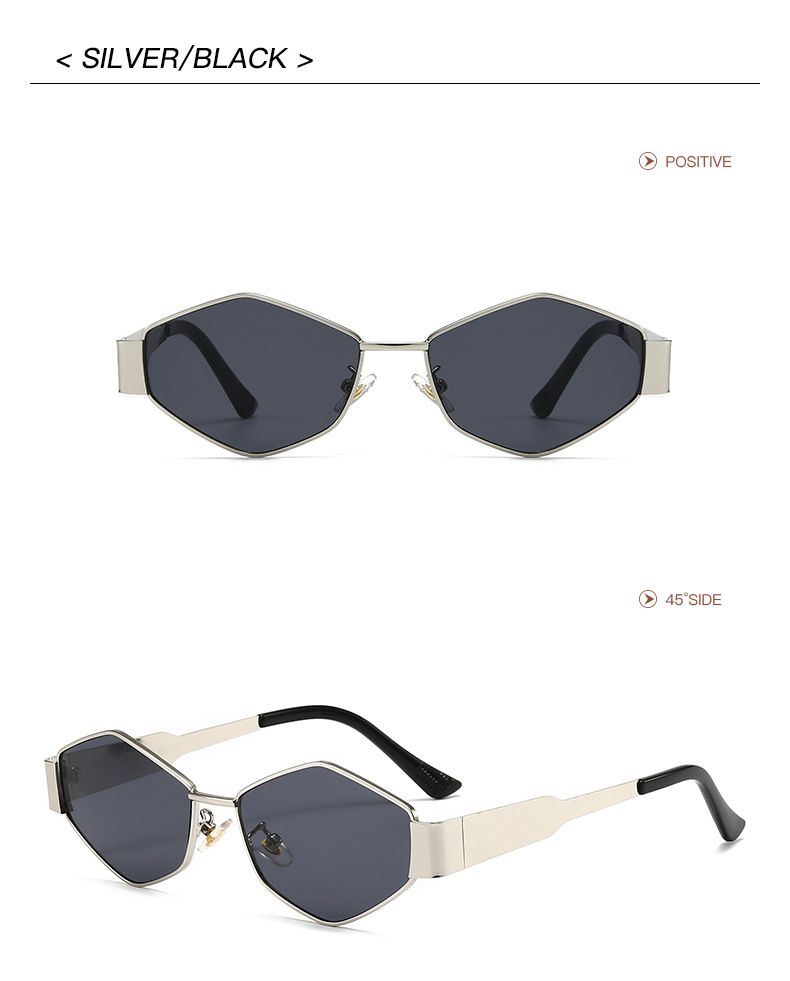 Nuovi occhiali da sole di alta gamma Arc De Triomphe in metallo, occhiali da sole da donna con montatura piccola a forma di diamante 2301_voghion.com