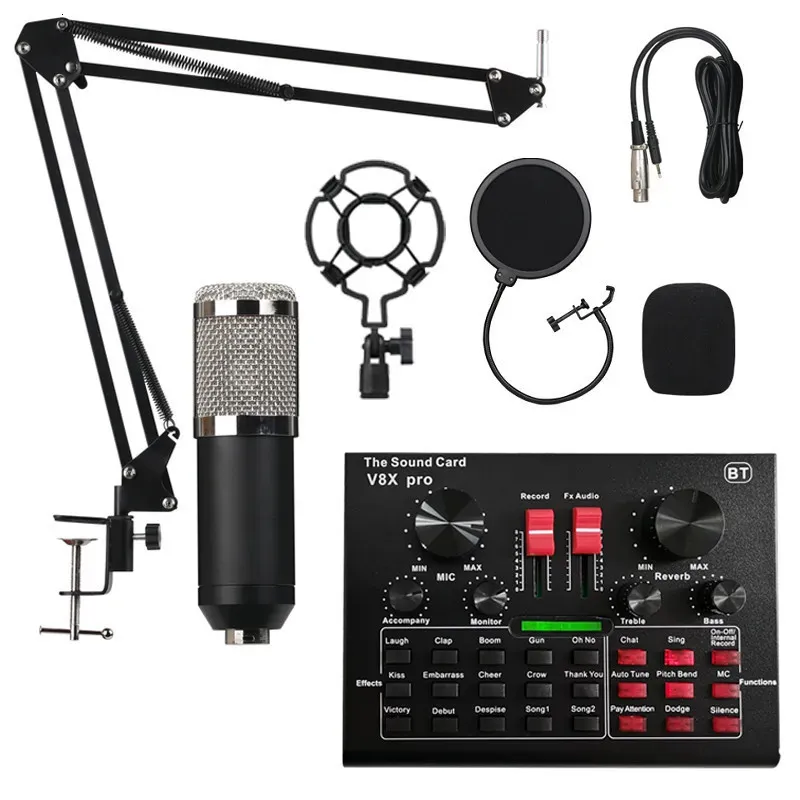 better Quality BM800 Professional Microphone Condenser Mic V8 V9 V10 Sound Card PC Computer Audio USB Recording Studio Game Live_voghion.com