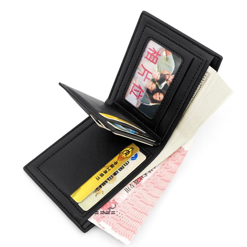 Korean Version Short Color Block Hinge Large Capacity Multi-Card Slot Casual Fashion 80% Off Men's Wallet_voghion.com