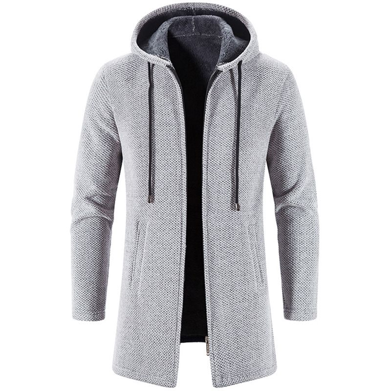 Heren Pullover Mantel Herbst Winter Neue Heiße Warme Zipper Medium Lange Strickjacke Pullover Mann Lässige Strickwaren Sweatercoat Herren Kleidung_voghion.com