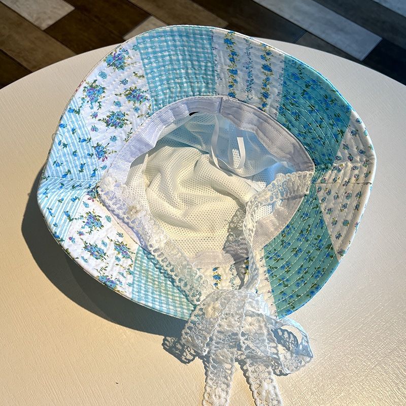 Spring Atmospheric Korean Style Sweet Cute Small Broken Flowers Fisherman Hat Ladies Multifunctional Handbag Summer Parasol_voghion.com