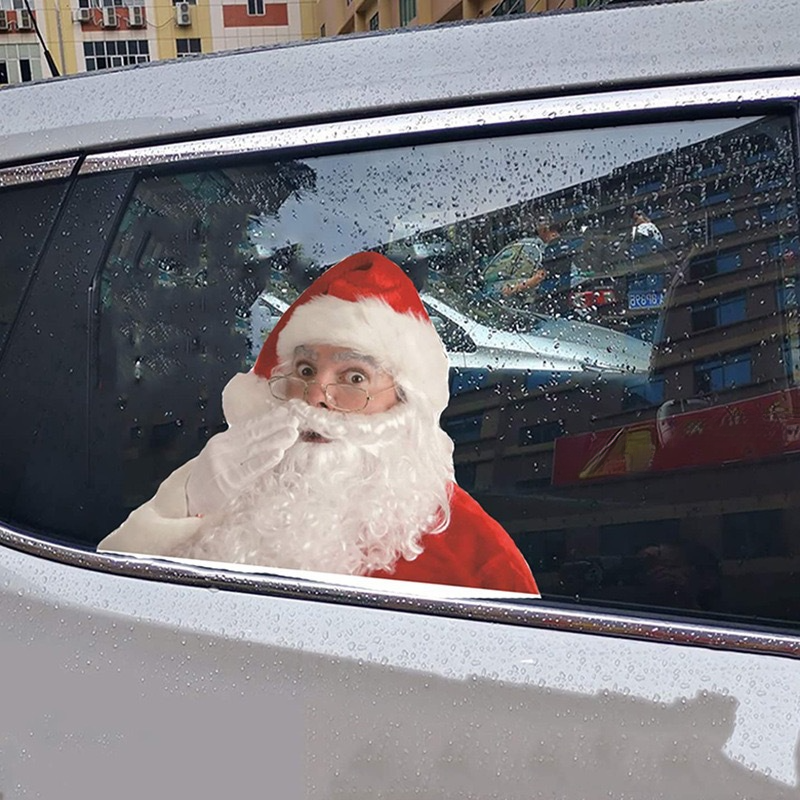 Neie Santa Claus Kreativ Dekorativ Autosfenster Blummensticker_voghion.com