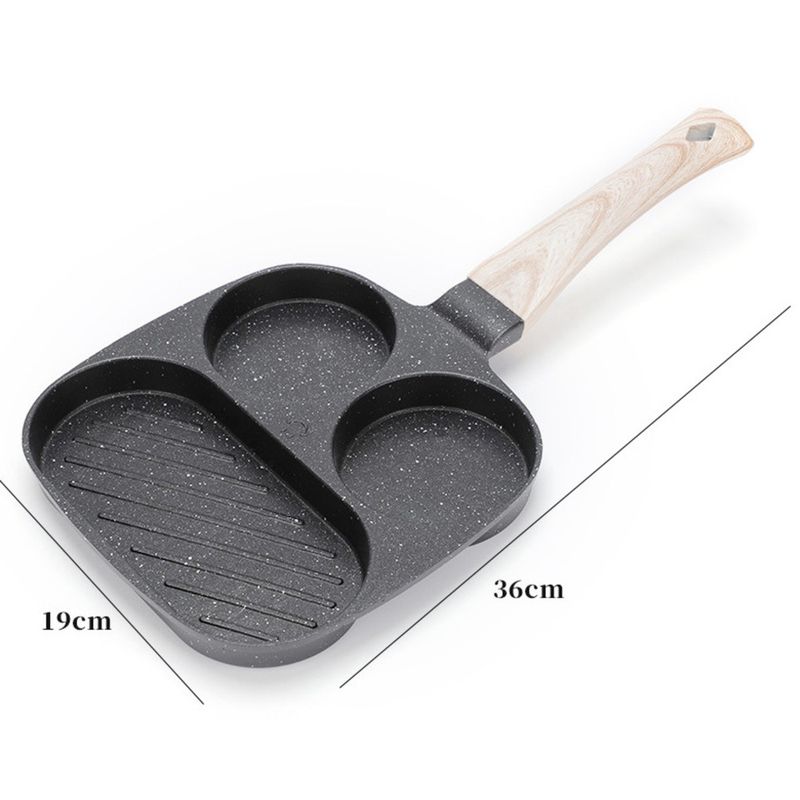 Molde para panqueques de desayuno para el hogar, con cuatro agujeros para freír huevos y hamburguesas, sartén plana antiadherente_voghion.com