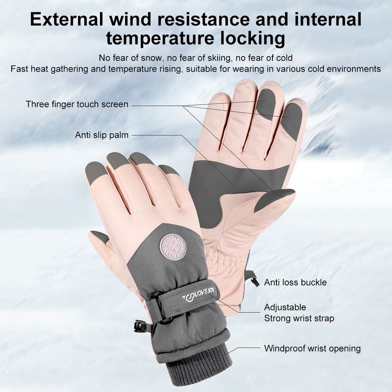 Waterdichte Ski Dames Winter Touchscreen Sneeuw Fleece ed Warme Thermische Handschoenen voor Snowboard Skiën Hardlopen Cycl_voghion.com
