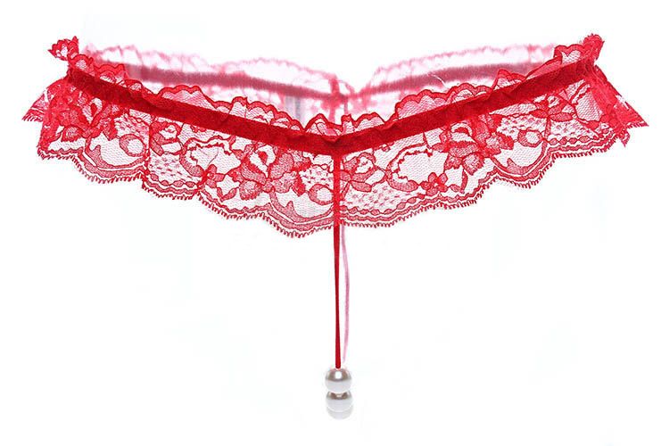luckyqqyp Panties For Women, Thong, Pearl Lace Trim, Temptation, Triangle Panties, Sexy Temptation Wholesale_voghion.com