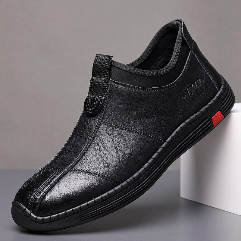Winter New Leather Casual für Herren, Schuhe mit weicher Sohle, britische Mode Herren-Baumwollschuhe_voghion.com